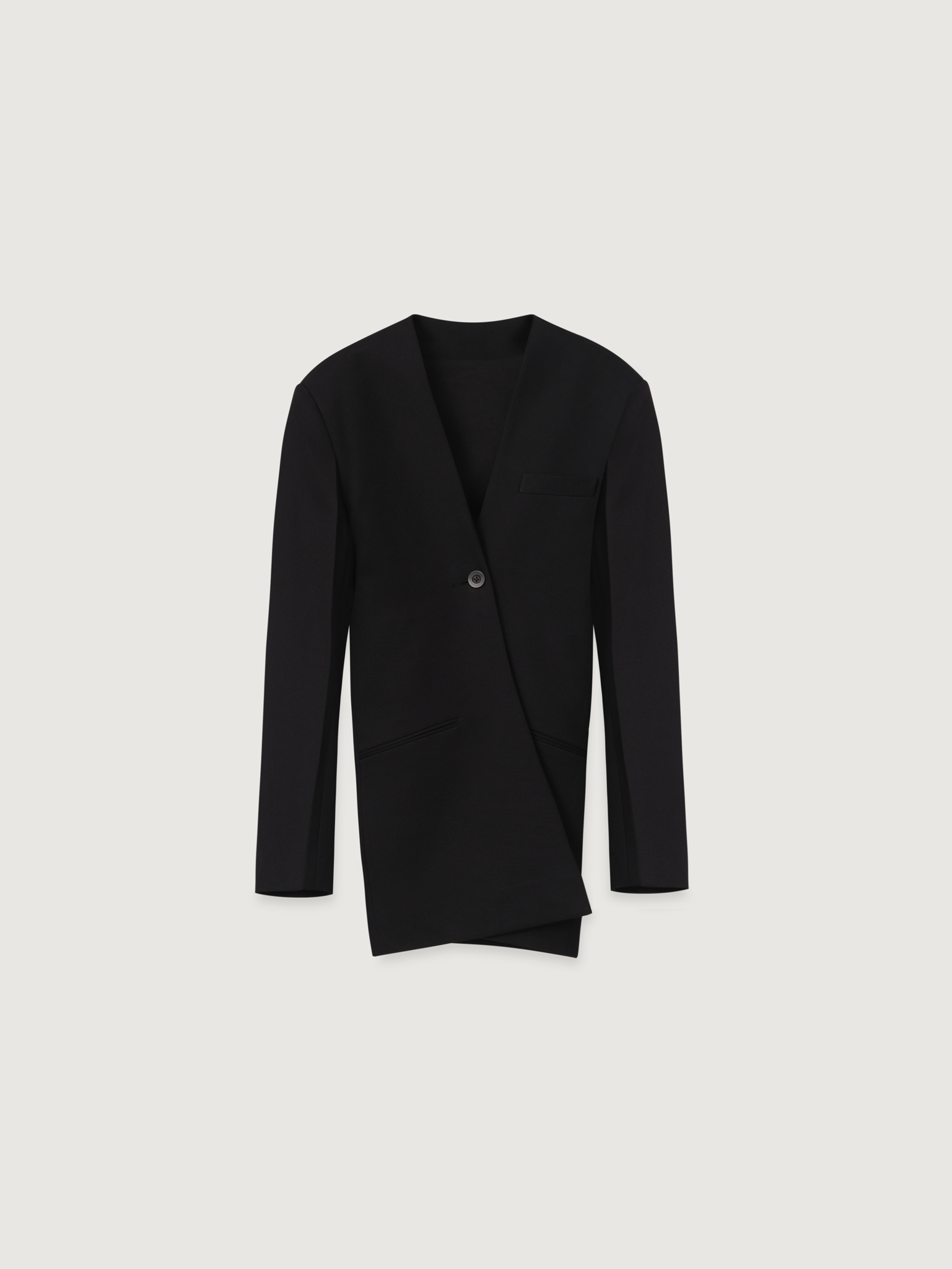 限时促销-COLLARLESS SINGLE-BREASTED JACKET